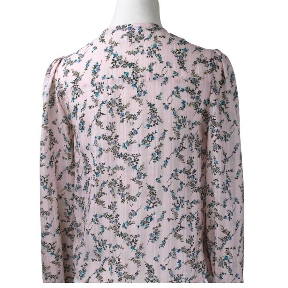 And Now This Pink Floral Cottagecore Peasant Blouse Romantic Boho Lace Top Sm - Picture 3 of 7